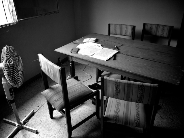 "writing table" © Graham Holliday, 2013. CC BY-NC 2.0.